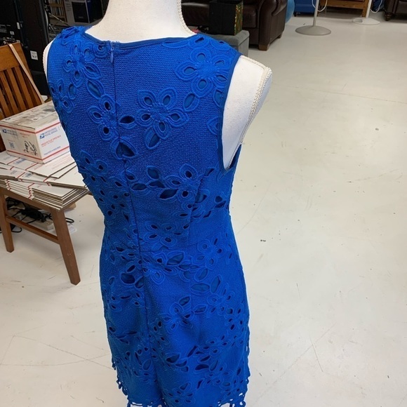 COPY - MAEVE ANTHROPOLOGIE cerulean blue embroidered midi dress NEW SM 20 in pit - Picture 2 of 7